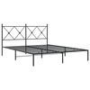 vidaXL Cadre de lit métal sans matelas avec tête de lit noir 150x200cm