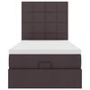 vidaXL Cadre de lit ottoman avec matelas marron foncé 100x200 cm tissu