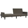 vidaXL Canap&eacute;-lit &agrave; 2 places avec tabouret Gris fonc&eacute; Tissu microfibre
