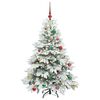 vidaXL Sapin de No&euml;l artificiel avec 150 LED Blanc 150 cm PE et PVC