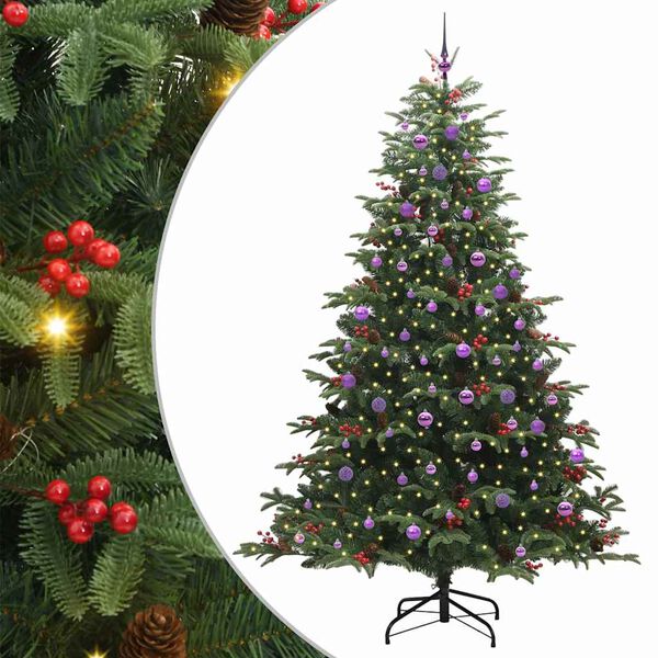 vidaXL Sapin de No&euml;l artificiel Vert 240 cm PVC, m&eacute;tal et plastique