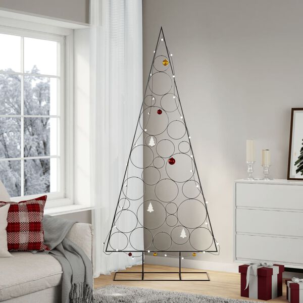 vidaXL Arbre de Noël en métal pour décoration noir 210 cm