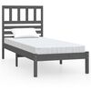 vidaXL Cadre de lit sans matelas gris 75x190 cm bois de pin massif