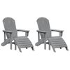vidaXL Chaise de jardin 2 pcs Gris clair 83 x 74 x 92 cm Poly&eacute;thyl&egrave;ne