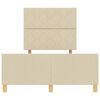 vidaXL Cadre de lit avec t&ecirc;te de lit Cr&egrave;me 120 x 200 cm tissu