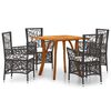 vidaXL Ensemble &agrave; manger de jardin 5 pcs Marron