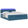 VidaXL Cadre de lit ottoman avec matelas bleu fonc&eacute; 180x200 cm velours