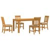 vidaXL Ensemble de salle &agrave; manger 5 pc Beige Bois de ch&ecirc;ne massif