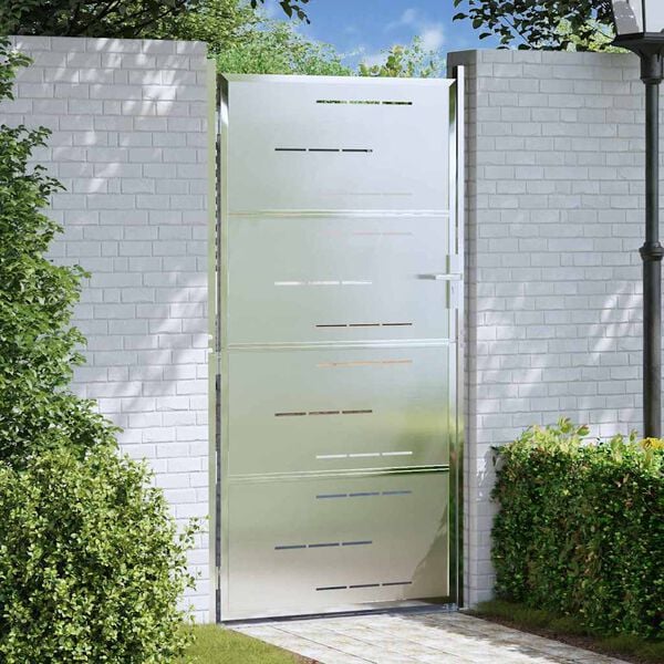 vidaXL Porte de Jardin Argenté 96 x 200 cm Acier inoxydable