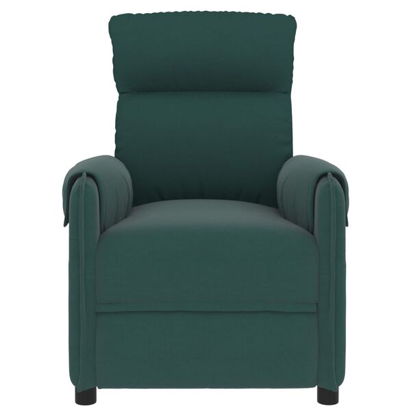 vidaXL Fauteuil de massage Vert fonc&eacute; Tissu