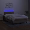 vidaXL Sommier &agrave; lattes de lit avec matelas LED Taupe 120x200 cm Tissu