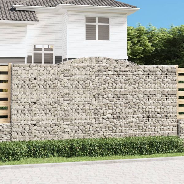 vidaXL Paniers à gabions arqués 9 pcs 400x50x200/220 cm Fer galvanisé