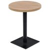 vidaXL Table de bistro MDF et acier Rond 60 x 75 cm Couleur de ch&ecirc;ne
