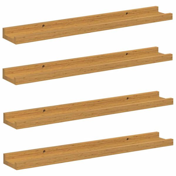 vidaXL &Eacute;tag&egrave;re Murale 4 pcs Beige 60 x 9 x 3 cm Bois d'ing&eacute;nierie