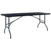 vidaXL Table pliable de jardin Noir 180x75x72 cm PEHD Imitation rotin