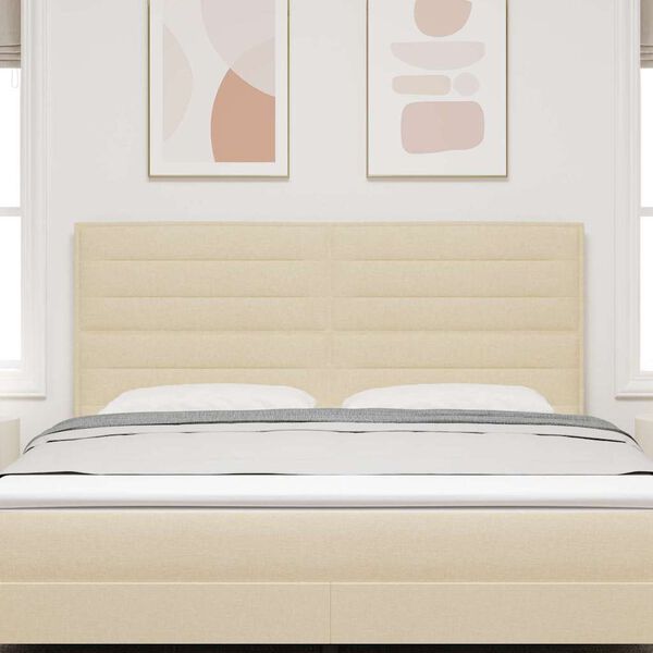 vidaXL T&ecirc;te de lit LED avec des lumi&egrave;res &agrave; LED Cr&egrave;me 180 cm Polyester