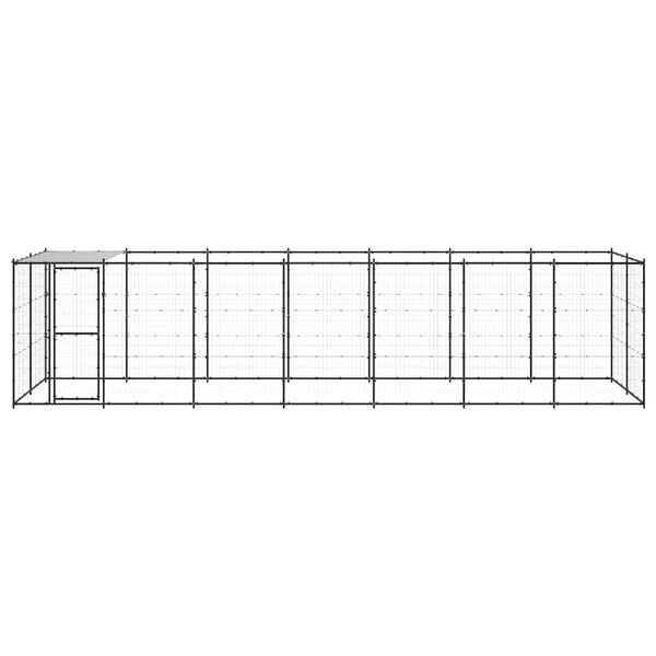 vidaXL Chenil ext&eacute;rieur Acier avec toit 16,94 m&sup2;