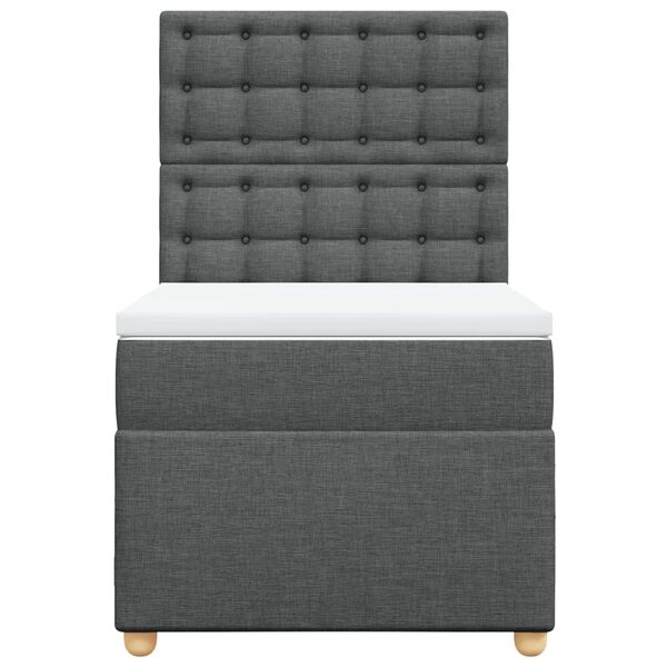 vidaXL Sommier à lattes de lit avec matelas Gris foncé 100x200cm Tissu