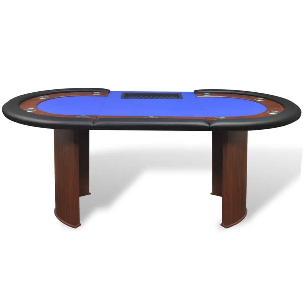 Table De Poker 10 Joueurs – Feutre Vert, 9 Porte-gobelets, 500 Jetons