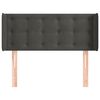 vidaXL T&ecirc;te de lit avec oreilles Gris fonc&eacute; 103x16x78/88 cm Velours