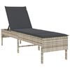 vidaXL Transat avec coussin gris clair 55 x 200 x 44 cm en rotin synth&eacute;tique