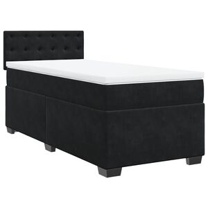 vidaXL Sommier &agrave; lattes de lit avec matelas Noir 90x190 cm Velours