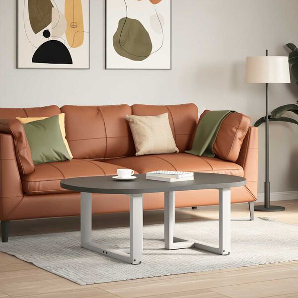 vidaXL Pieds de table basse en T, 2 pi&egrave;ces, blanc, 60 x 25 x (42-43) cm, acier