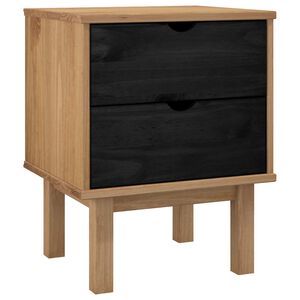vidaXL Table de chevet OTTA Noir 45 x 39 x 57 cm Bois de pin massif