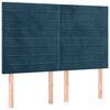 vidaXL T&ecirc;te de lit Bleu fonc&eacute; 144 x 5 x 118/128 cm Velours