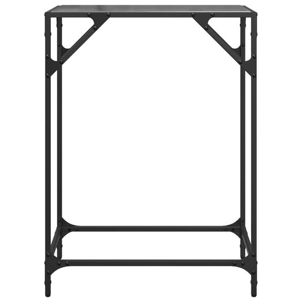 vidaXL Table console avec dessus en verre noir 60x35x81 cm acier