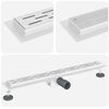 vidaXL Drain de Douche avec Design Lin&eacute;aire Argent&eacute; 70 cm