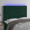 vidaXL T&ecirc;te de lit &agrave; LED Vert fonc&eacute; 144x5x118/128 cm Velours
