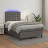 vidaXL Sommier &agrave; lattes de lit matelas LED gris 120x190 cm similicuir