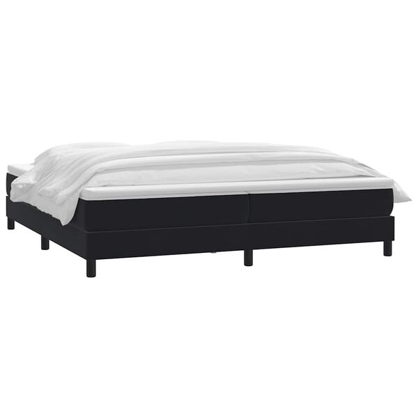 vidaXL Sommier &agrave; lattes de lit avec matelas noir 180x210 cm velours