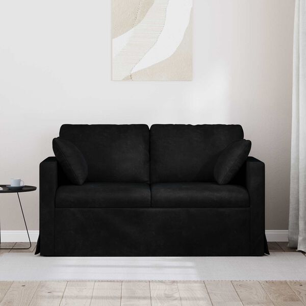 vidaXL Canap&eacute; Noir 138 x 78 x 80 cm Velours