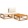 vidaXL Ensemble de canap&eacute;s de jardin 3 pi&egrave;ces avec coussins en bois d'acacia et rotin