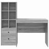 vidaXL Bureau avec tiroir 2 pcs Gris Sonoma