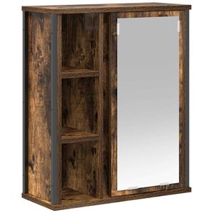 vidaXL Armoire murale de salle de bain miroir ch&ecirc;ne fum&eacute; 50x21x60 cm