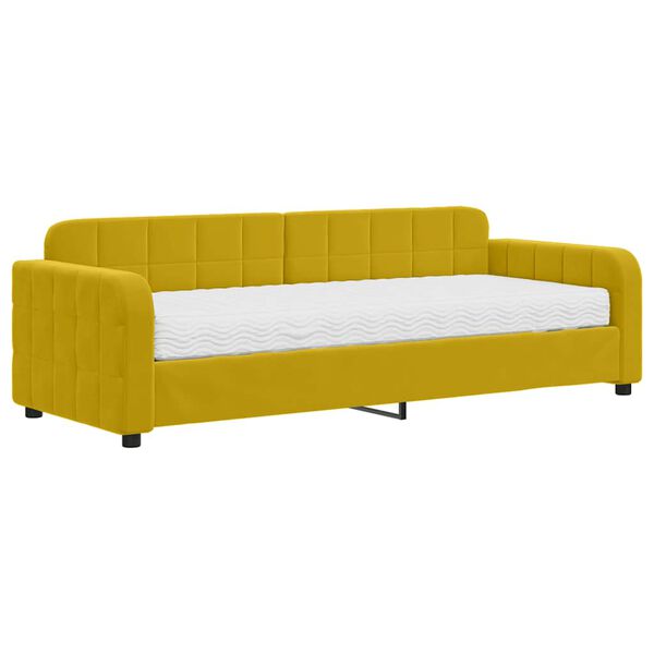 vidaXL Lit de jour avec matelas jaune 80x200 cm velours