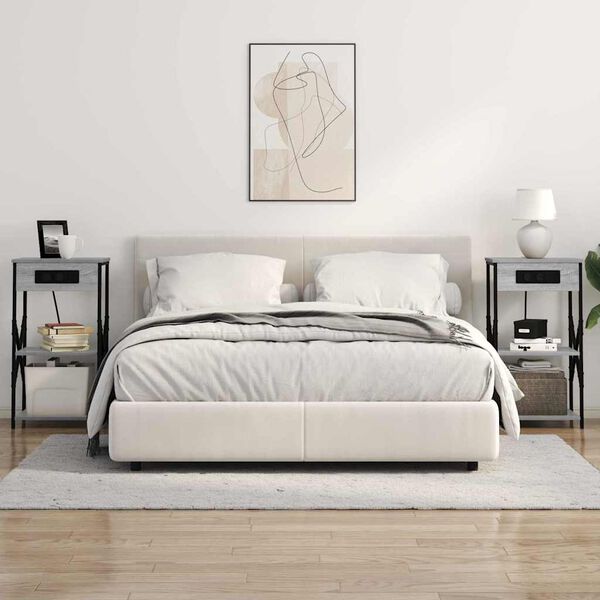 vidaXL Cabinet de chevet Gris Sonoma 41 x 31 x 76 cm Bois d'ing&eacute;nierie