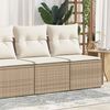 vidaXL Salon de jardin avec coussins 2 pcs beige résine tressée acacia