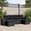 vidaXL Salon de jardin 6 pcs avec coussins noir r&eacute;sine tress&eacute;e