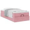 vidaXL Cadre de lit ottoman avec matelas rose 90x190 cm velours