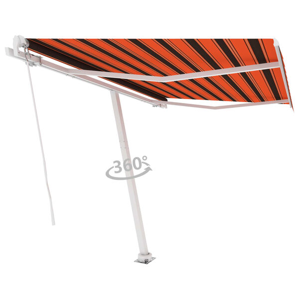 vidaXL Auvent manuel rétractable sur pied 350x250 cm Orange et marron