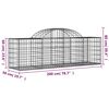 vidaXL Paniers à gabions arqués 18 pcs 200x50x60/80 cm fer galvanisé