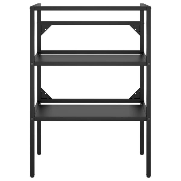 vidaXL Cadre de lavabo de salle de bain Noir 59x38x83 cm Fer