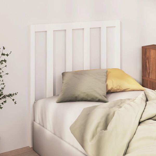 vidaXL T&ecirc;te de lit Blanc 95x4x100 cm Bois massif de pin