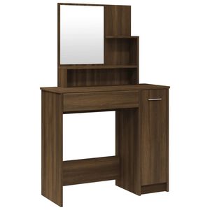 vidaXL Coiffeuse avec miroir Ch&ecirc;ne marron 86,5x35x136 cm