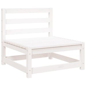 vidaXL Canap&eacute; de jardin sans accoudoirs blanc bois de pin massif