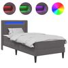 vidaXL Cadre de lit avec matelas Gris 80 x 200 cm Simili cuir